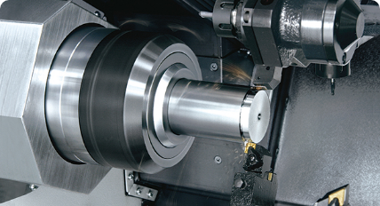 Closeup of CNC machining equipment