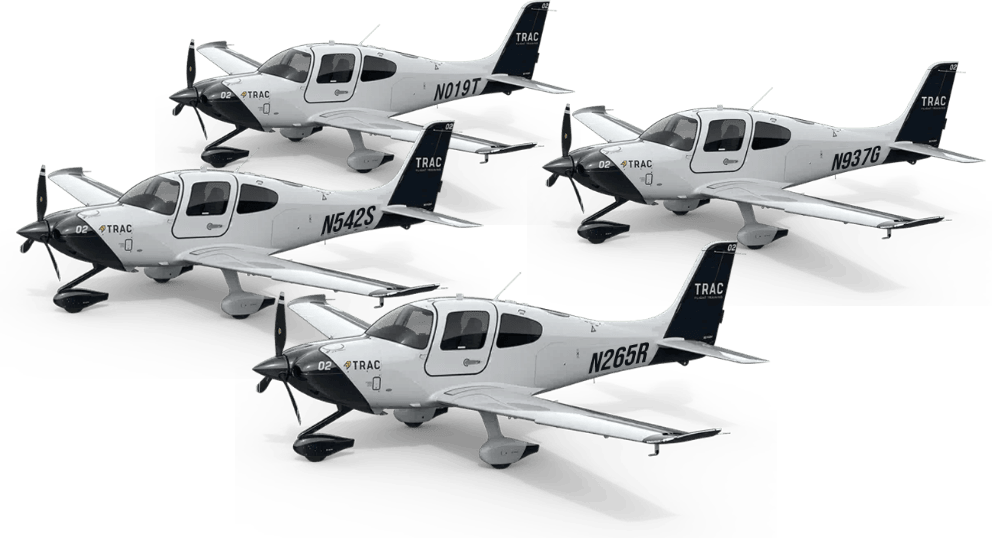 Four airplanes in a corporate aircraft fleet